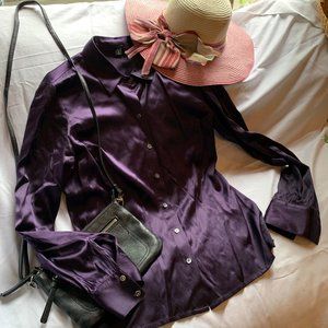 Deep purple silk blouse, Ann Taylor, size 4